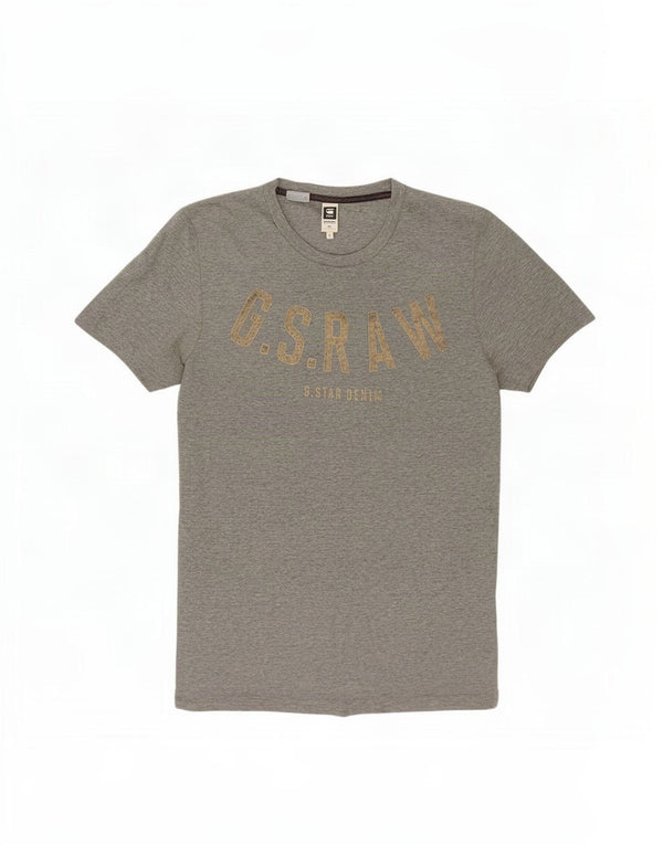 G-Star Womens Graphic T-Shirt Top UK 12 Medium Grey Cotton