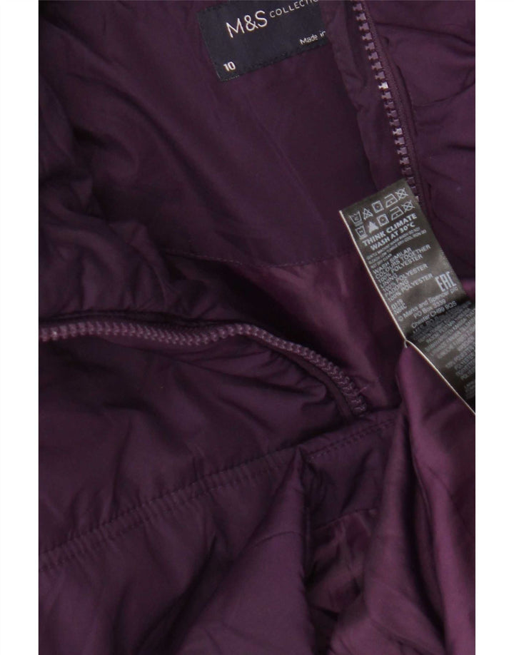 Cappotto imbottito da donna Marks & Spencer UK 10 piccolo poliestere viola