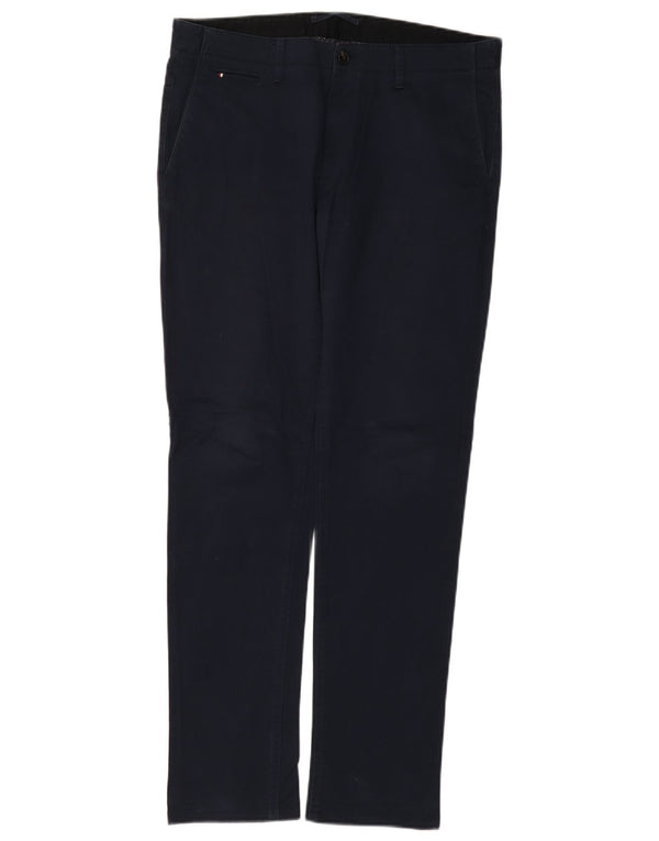 Pantaloni chino slim da uomo Zara EU 42 Large W32 L30 cotone blu navy