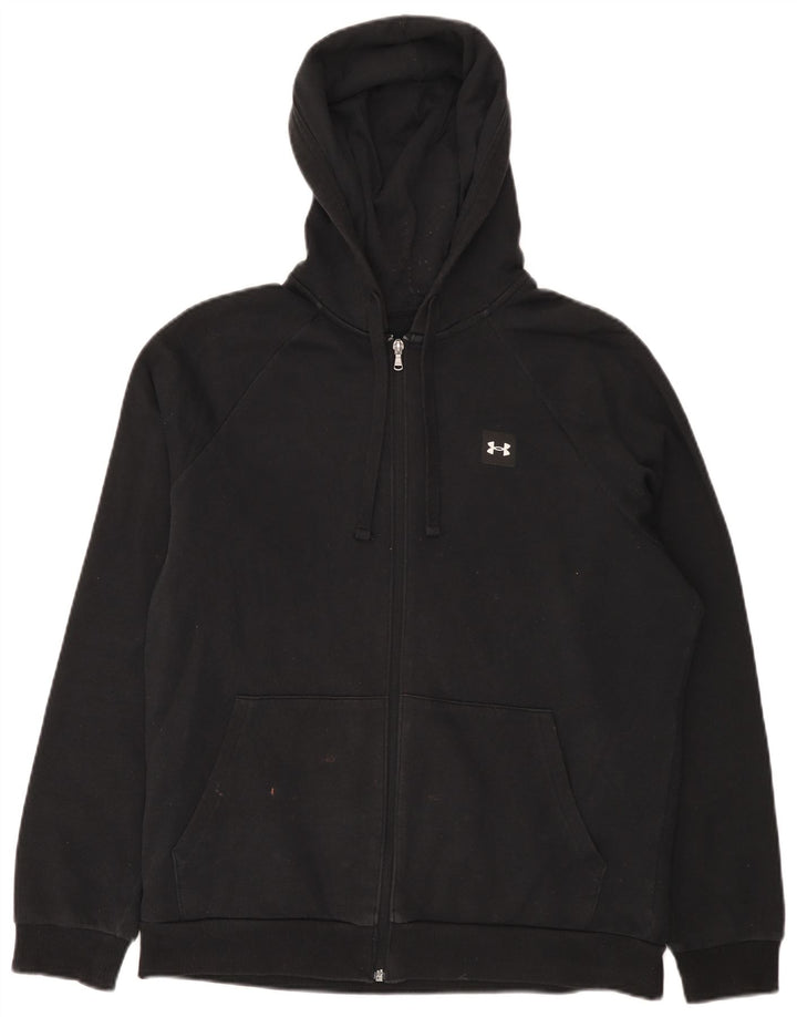 Felpa con cappuccio e zip Under Armour da uomo Cold Gear in cotone nero medio