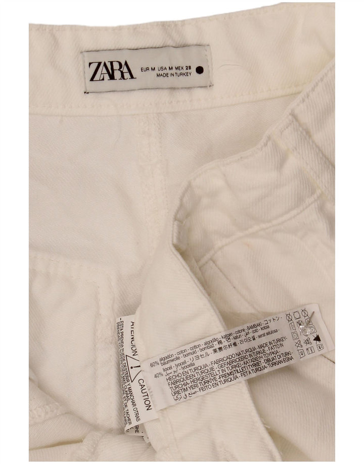 Gonna longuette in denim da donna Zara media W30 cotone bianco