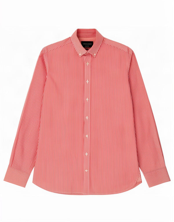 Camicia da uomo Hackett in cotone a righe rosse medie