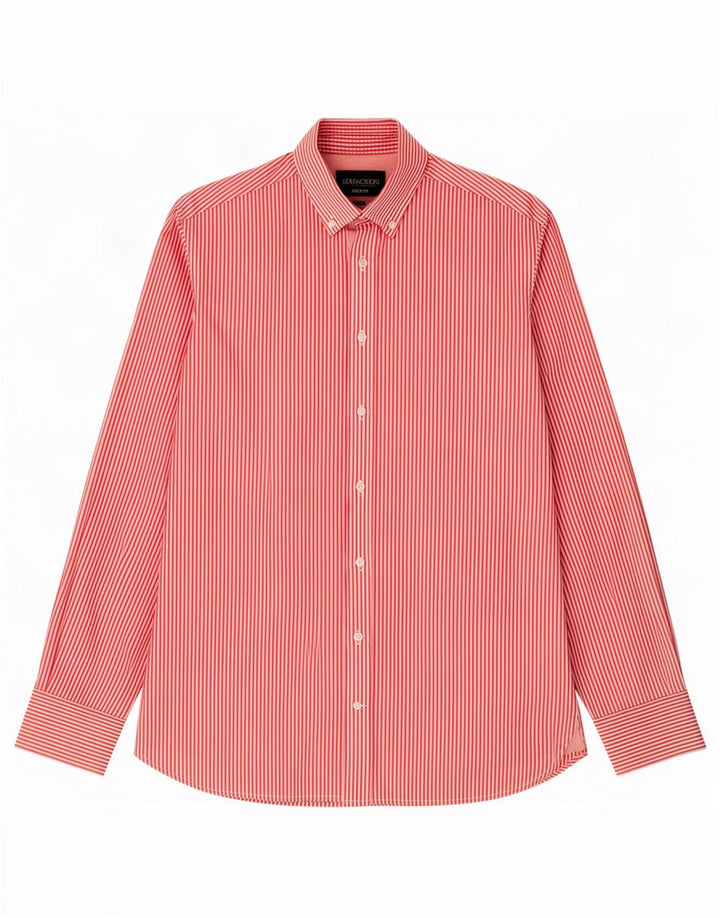 Camicia da uomo Hackett in cotone a righe rosse medie