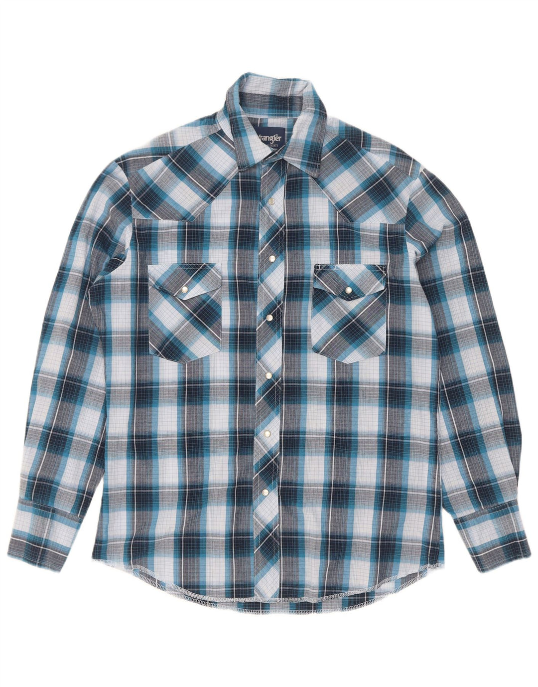 Camicia da uomo Wrangler in cotone a quadri blu medio