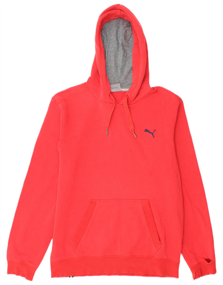 Felpa con cappuccio da uomo Puma in cotone rosso medio