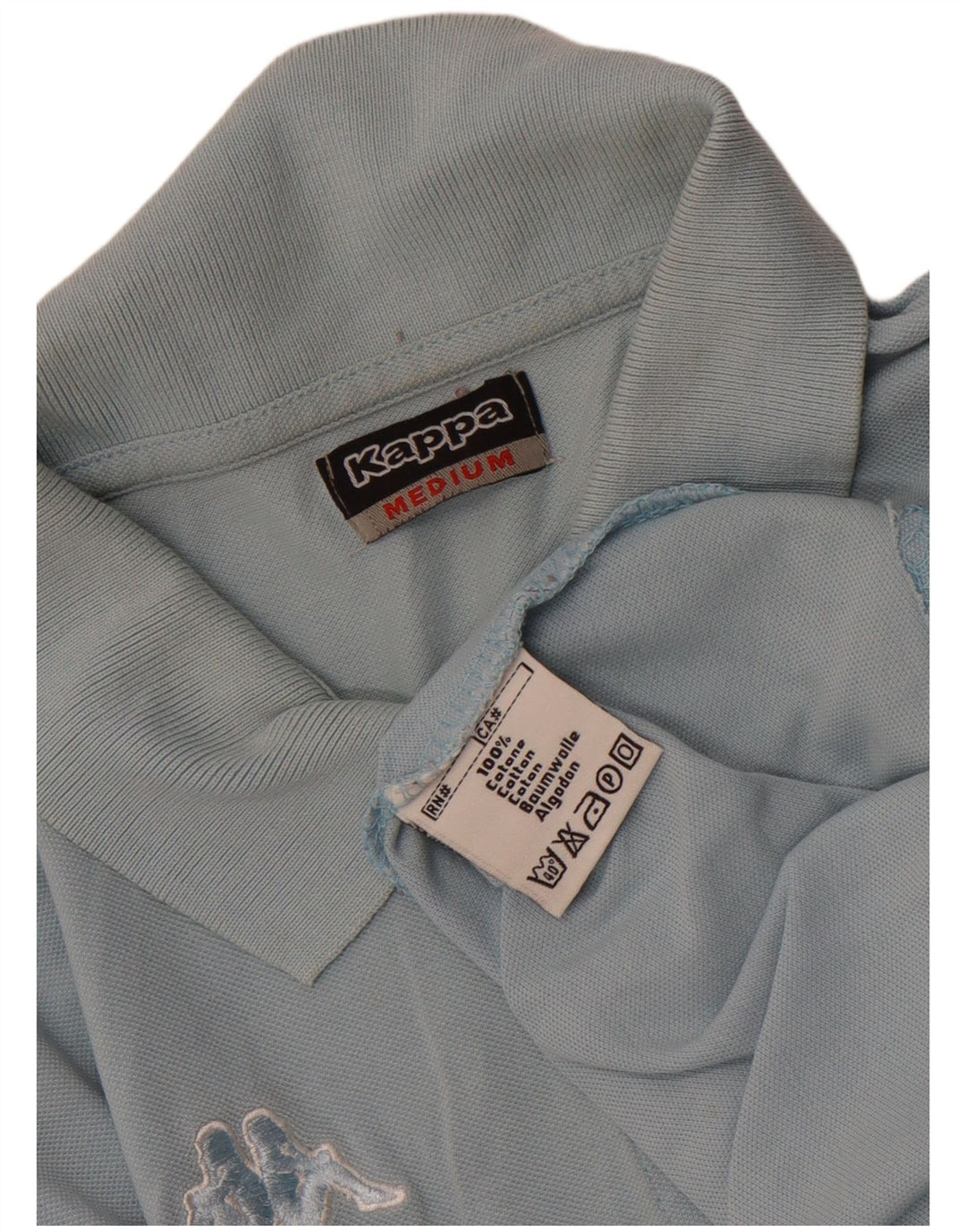 Polo Kappa da donna UK 12 blu medio in cotone