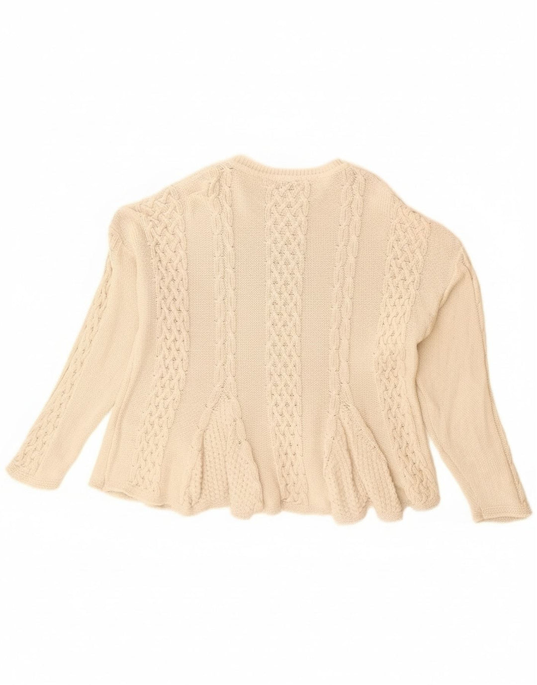 Maglione maglione girocollo da donna Sisley Eleganza rilassata UK 14 Beige medio