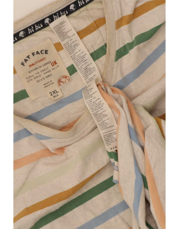 T-shirt da uomo Fat Face Top 2XL cotone a righe multicolore