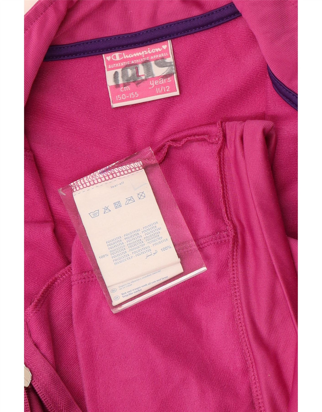 Giacca da tuta grafica per ragazze CHAMPION 11-12 anni, grande rosa