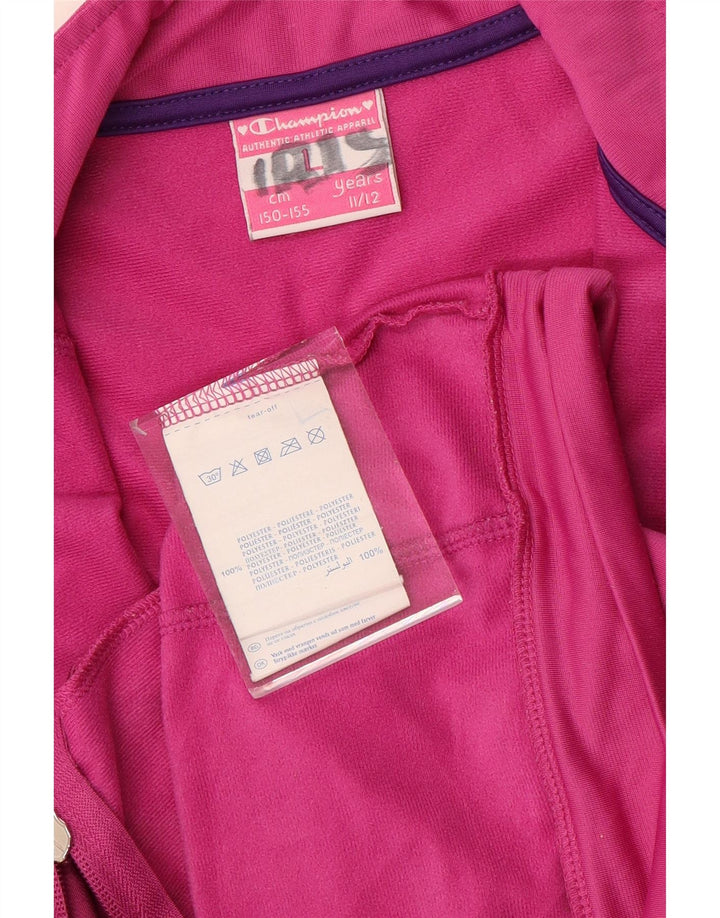 Giacca da tuta grafica per ragazze CHAMPION 11-12 anni, grande rosa