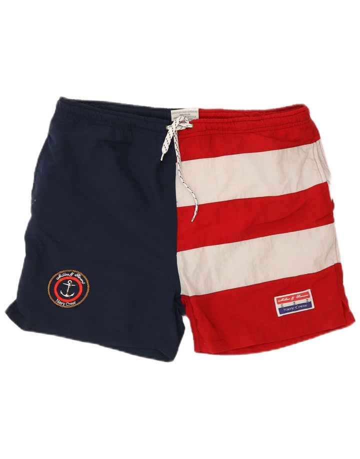 Pantaloncini da bagno grafici vintage da uomo in nylon color block medio multicolore