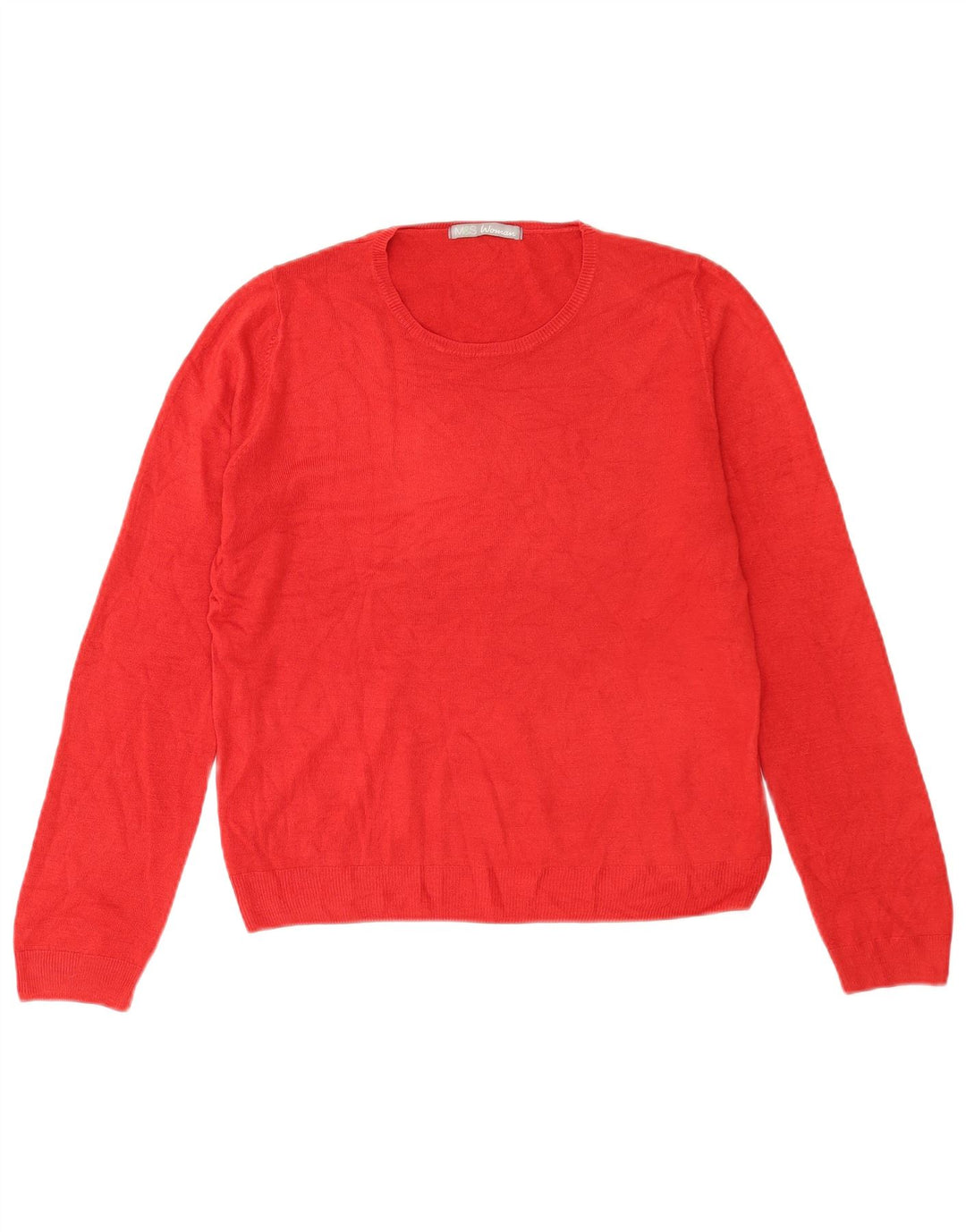 Maglione maglione girocollo da donna Marks & Spencer UK 14 grande rosso