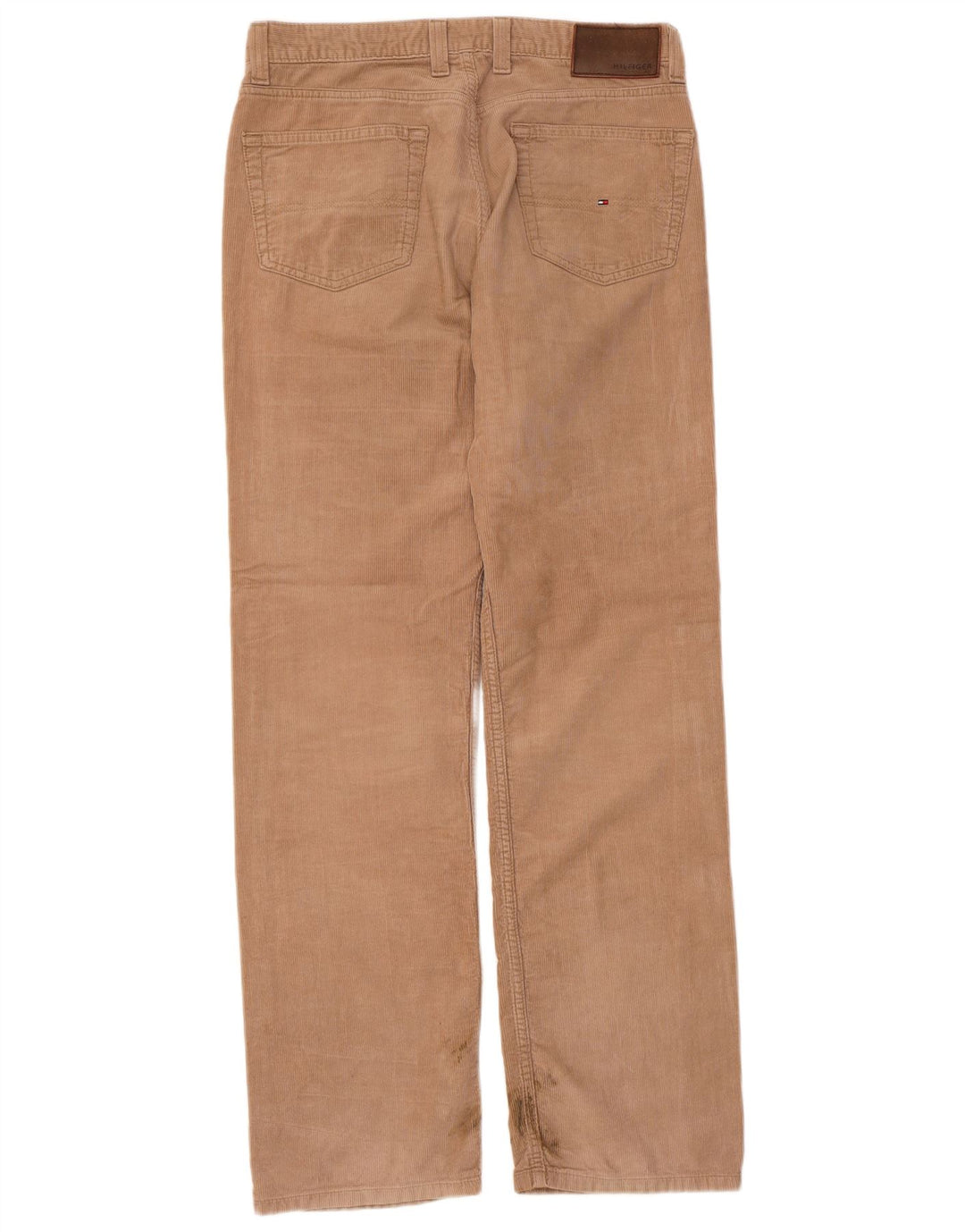 TOMMY HILFIGER Pantaloni dritti da uomo in velluto a coste W32 L34 Cotone Beige