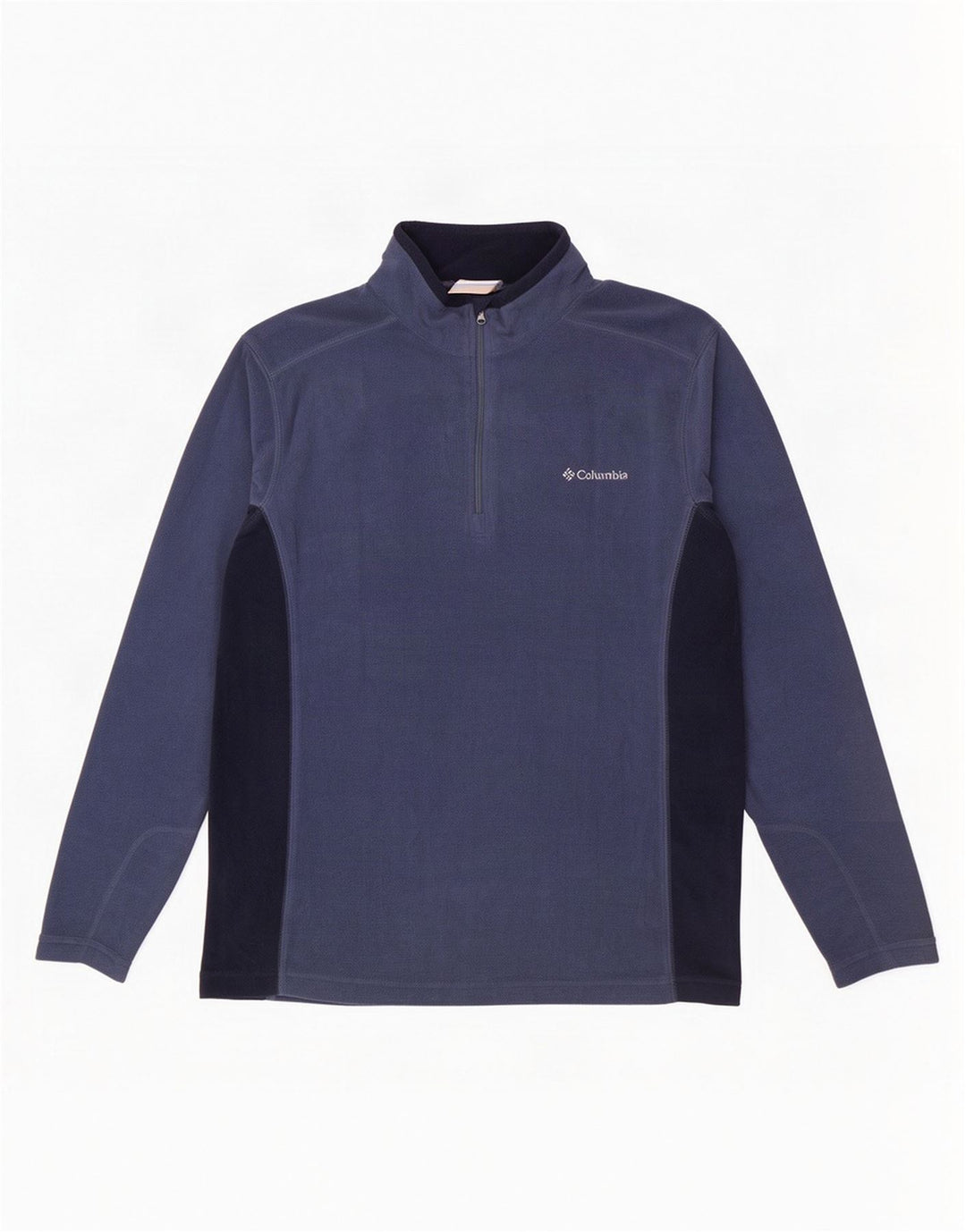 Maglione in pile da uomo Columbia con zip e collo color block blu medio