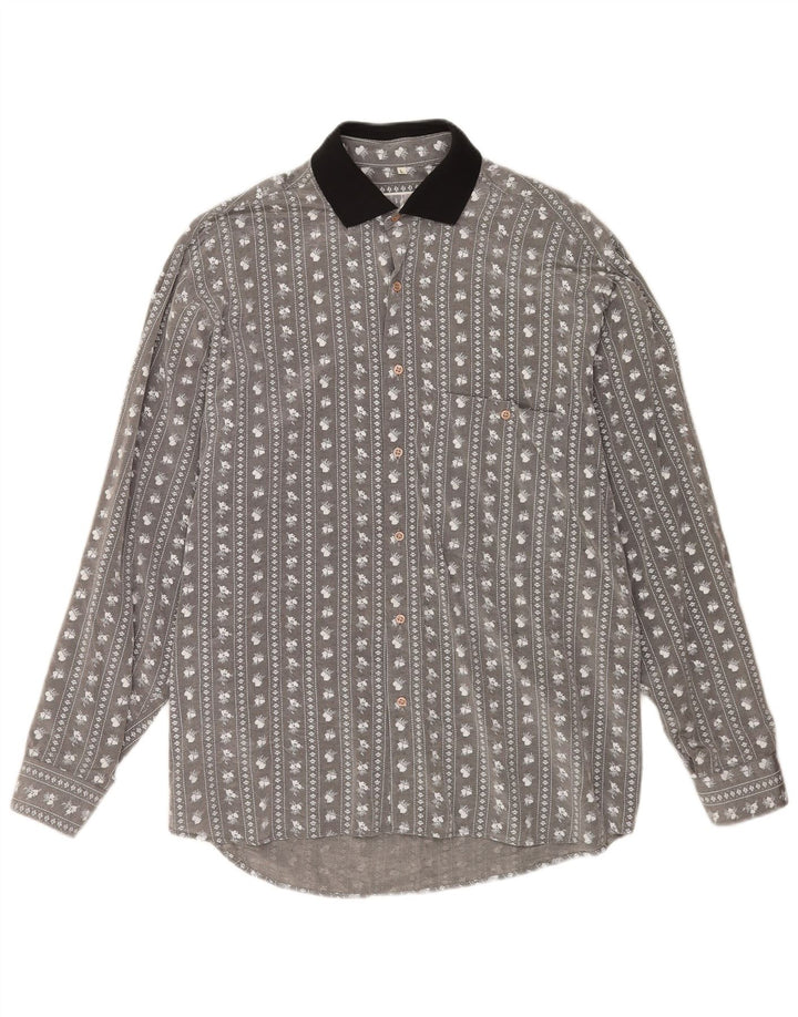Camicia da uomo Mac grande floreale grigia
