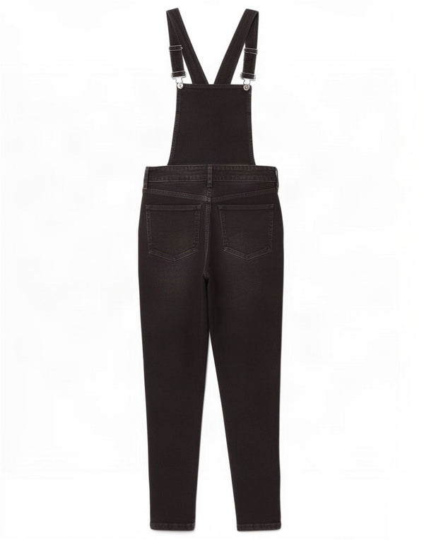 Fat Face Salopette da donna Slim Jeans UK 8 Small W25 L26 Cotone nero