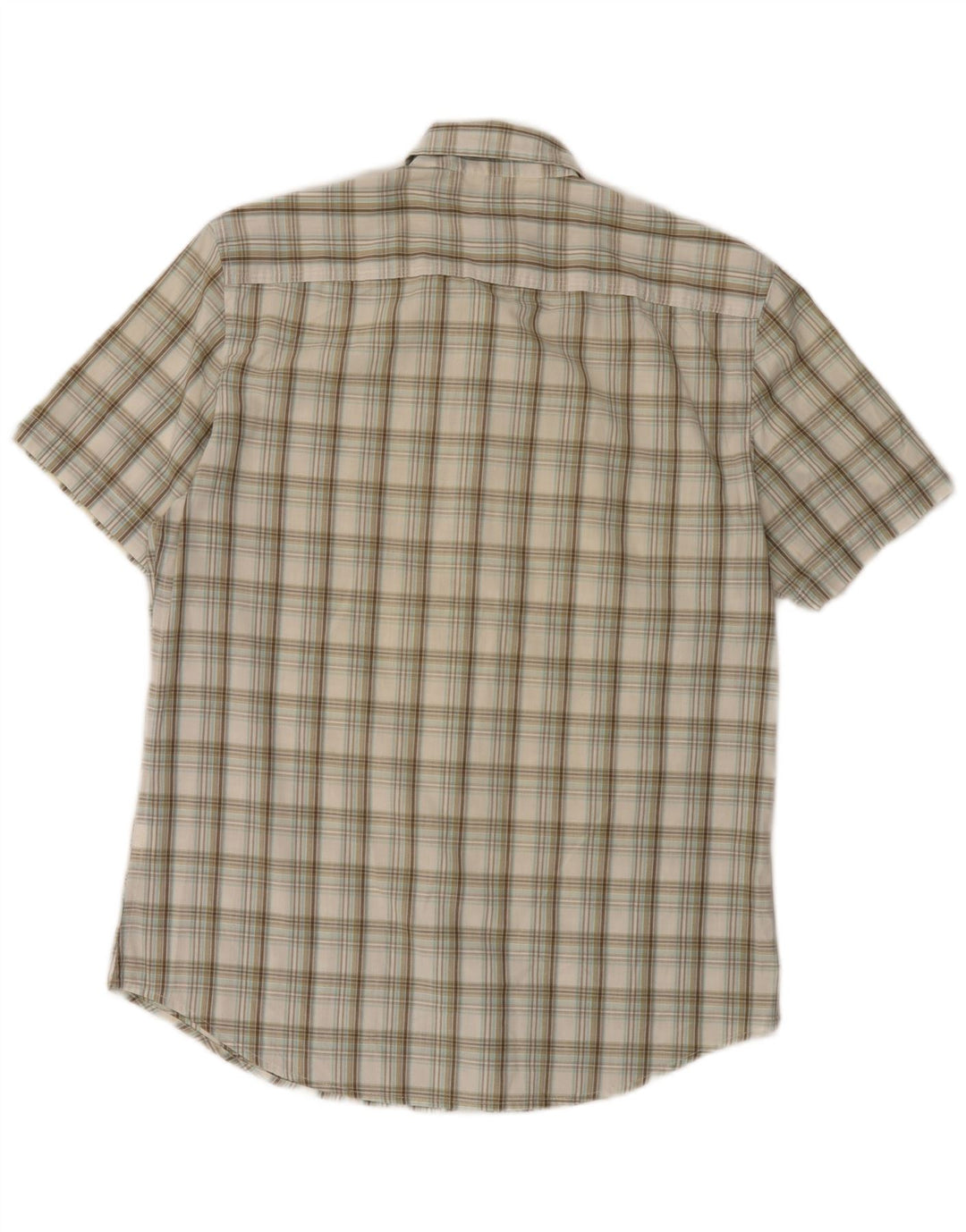 Camicia militare a maniche corte da uomo Calvin Klein Jeans a quadri beige medio