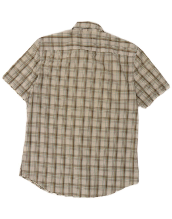 Camicia militare a maniche corte da uomo Calvin Klein Jeans a quadri beige medio