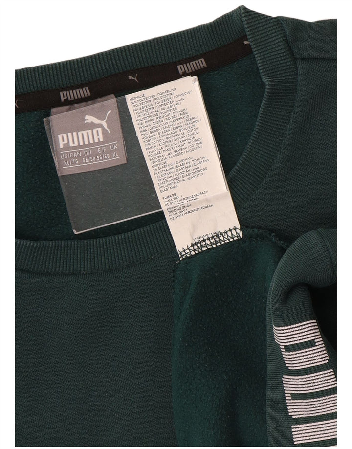 Felpa grafica da uomo Puma Jumper XL verde cotone