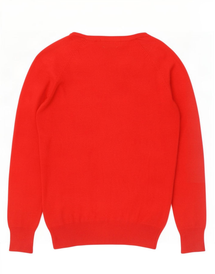 Maglione cardigan da donna Zara UK 12 cotone rosso medio