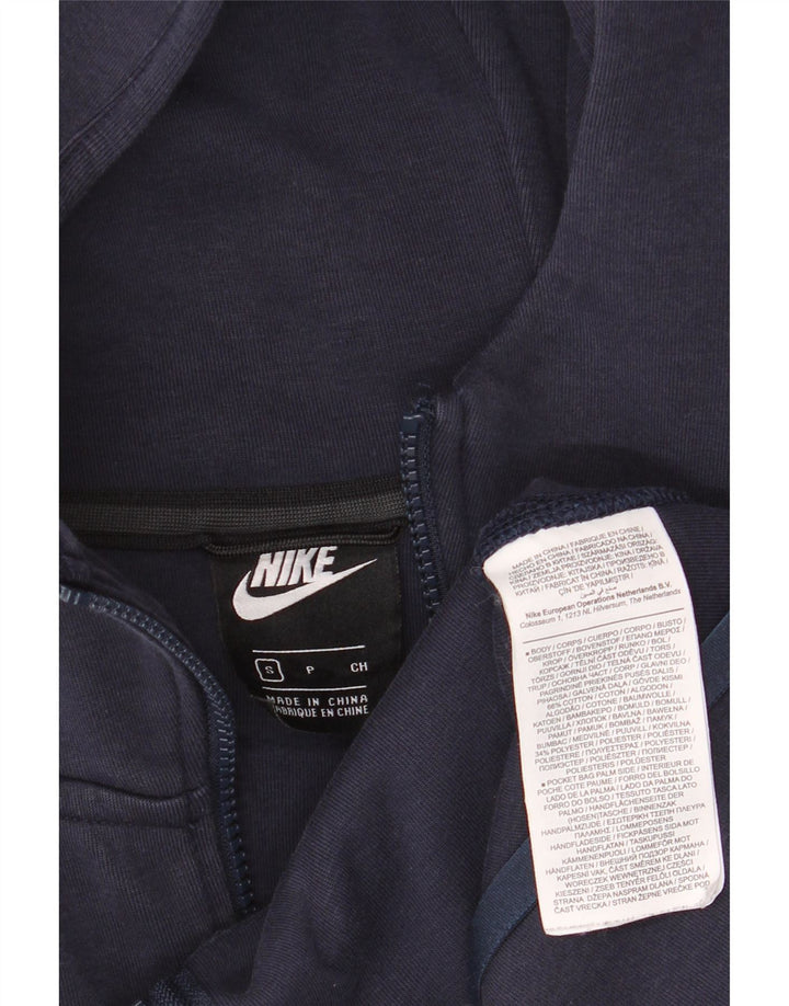 Felpa con cappuccio e zip Nike da uomo, piccola, in cotone blu navy