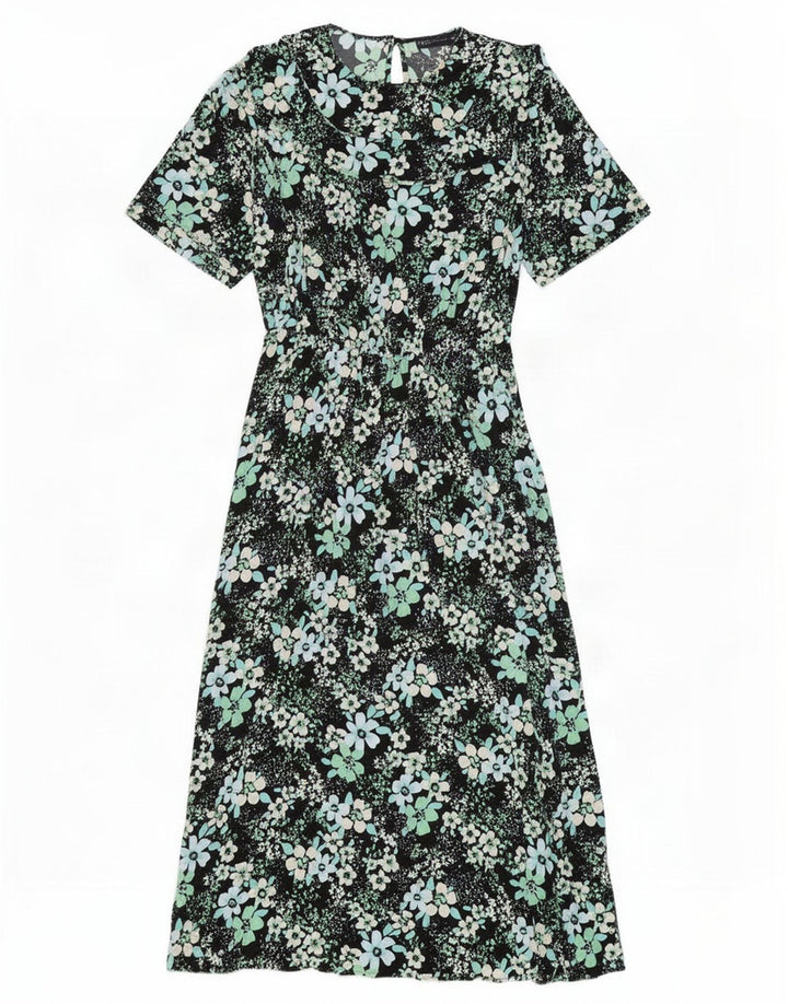 Abito lungo da donna Marks & Spencer UK 10 Piccolo viscosa floreale multicolore