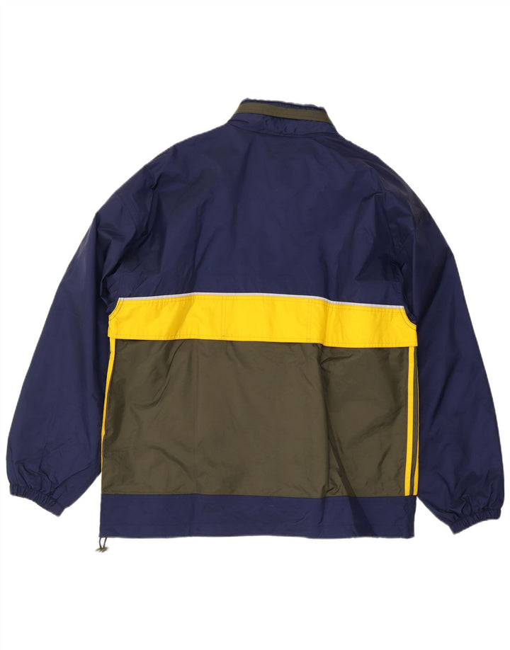 Giacca antipioggia con cappuccio da uomo Adidas UK 40/42 Medium Blu Navy Colourblock