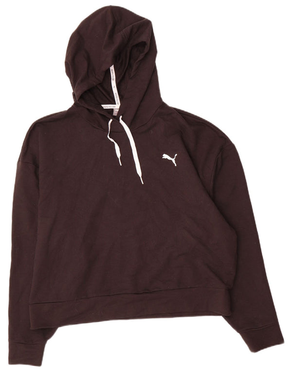Felpa con cappuccio corta da donna Puma UK 16 grande nera