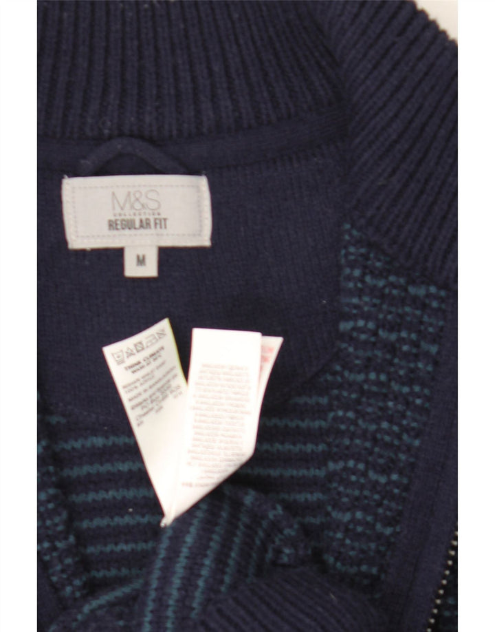 Maglione cardigan vestibilità regolare da uomo Marks & Spencer medio blu navy acrilico