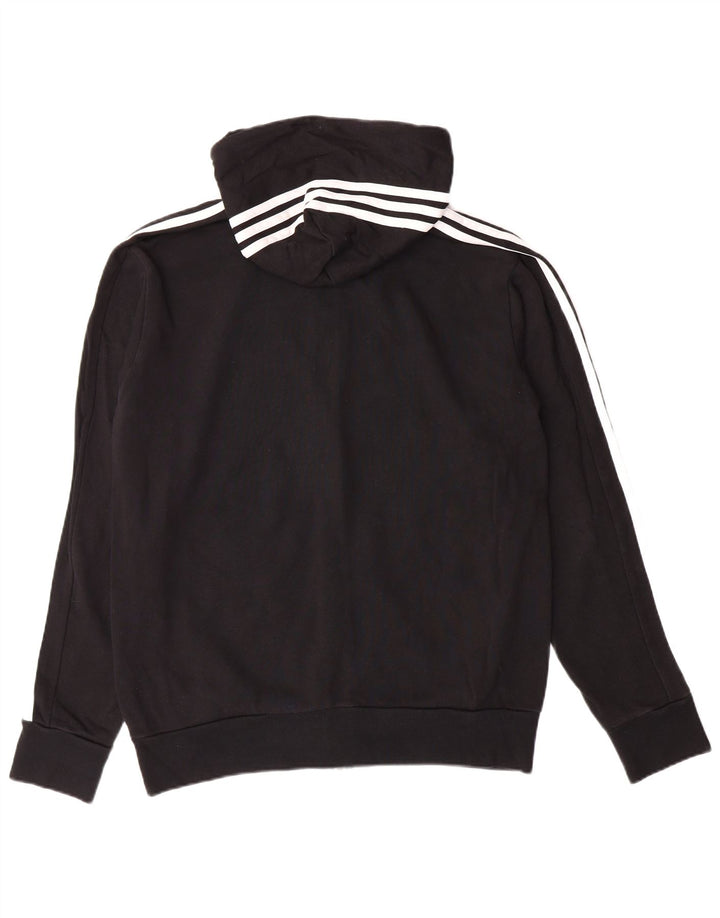 Maglione con cappuccio e zip ADIDAS da uomo nero medio