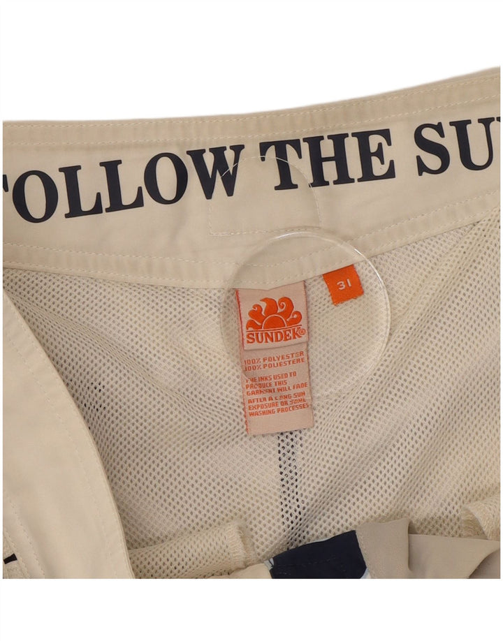 Pantaloncini da bagno da uomo Sundek poliestere floreale medio blu navy