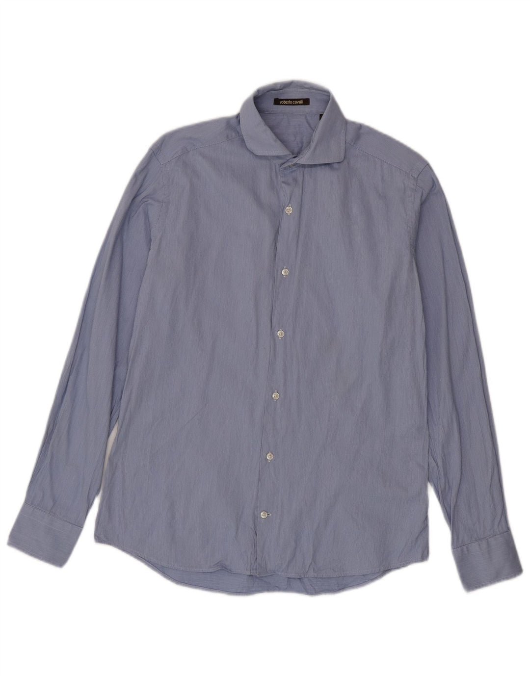 Camicia da uomo Roberto Cavalli taglia 39 gessato blu medio