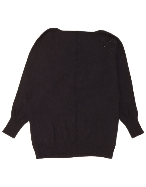 Guess Maglione da donna oversize con scollo a barca UK 4 XS Viscosa nera