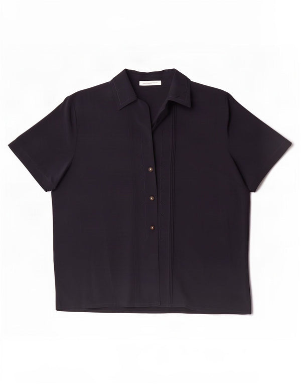 Camicia a maniche corte da donna Jacques Vert Camicetta UK 20 2XL Poliestere blu navy