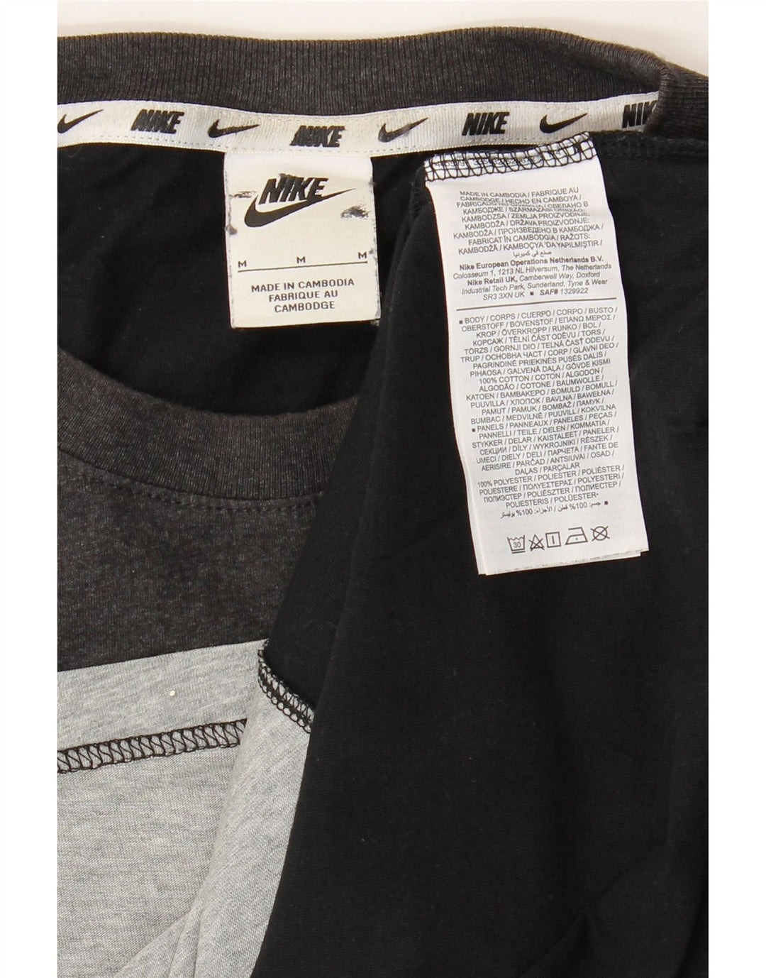 T-shirt grafica da uomo Nike Top in cotone color block medio nero