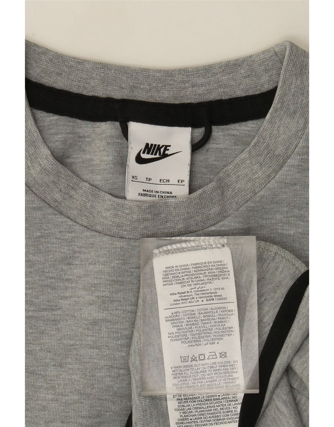 Felpa da uomo Nike Jumper XS in cotone chiazzato grigio