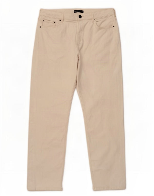Jeans dritti autografi da donna Marks & Spencer UK 16 grandi W34 L28 bianchi
