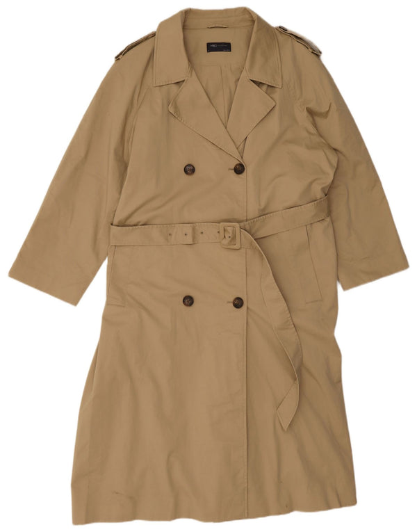Trench da donna Marks & Spencer UK 20 2XL Cotone beige