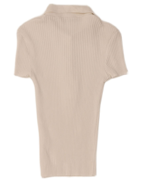 Polo Zara da donna a maniche corte slim fit UK 12 media bianca