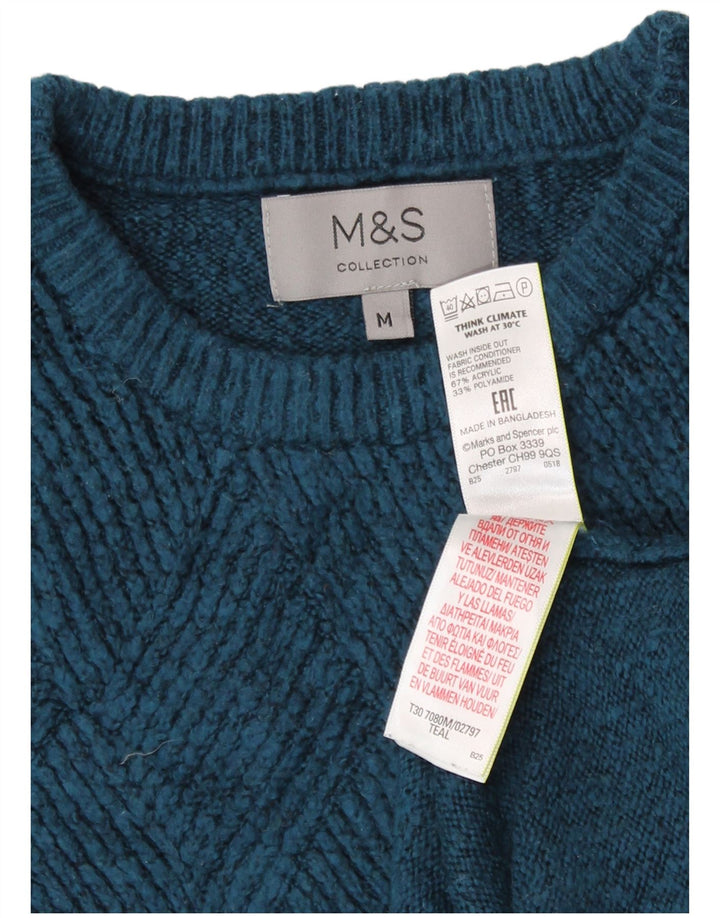 Maglione maglione girocollo da uomo Marks & Spencer verde medio acrilico