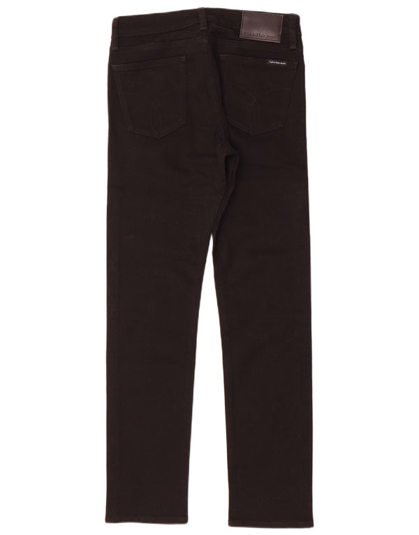 Jeans dritti slim da uomo Calvin Klein W28 L30 cotone nero
