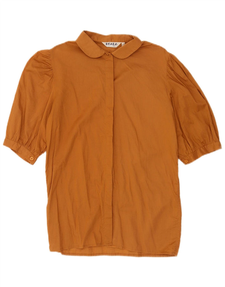 Camicetta vintage da donna a maniche corte IT 42 Marrone medio