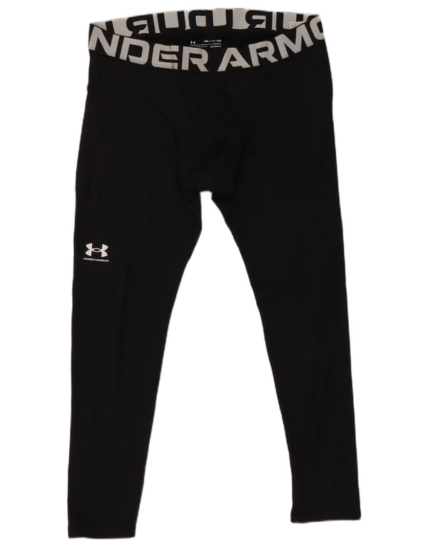 UNDER ARMOUR Mens Cold Gear Graphic Leggings 2XL  Black Polyester