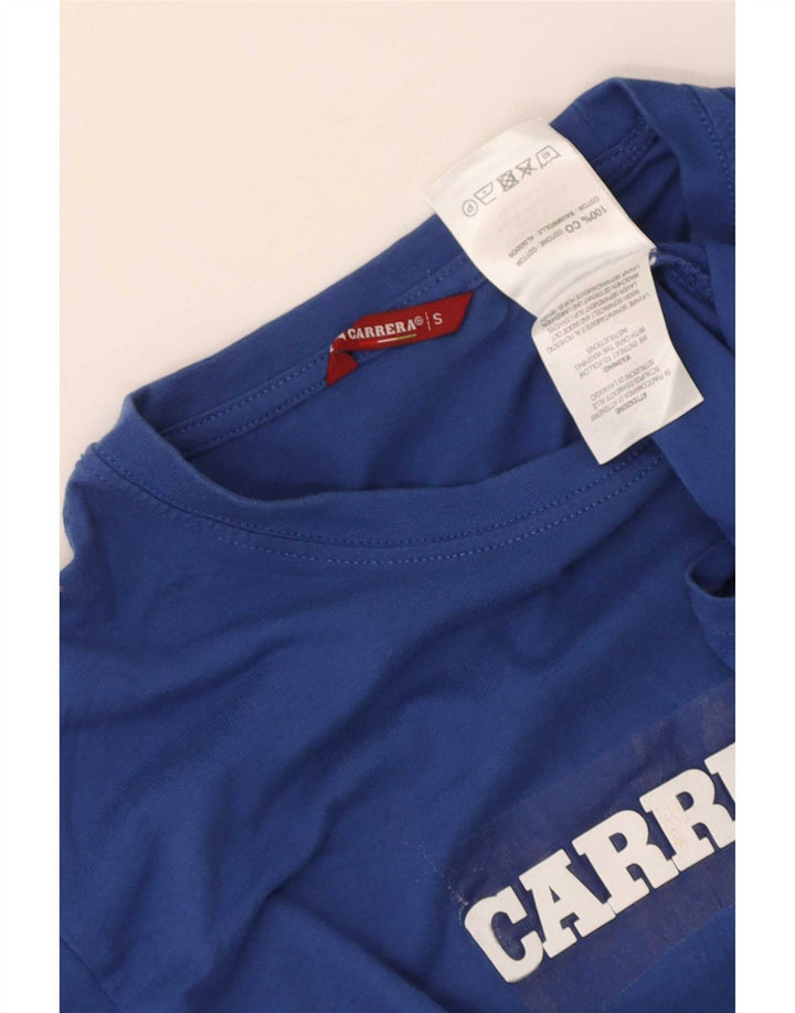 T-shirt grafica da uomo Carrera Top piccola in cotone blu
