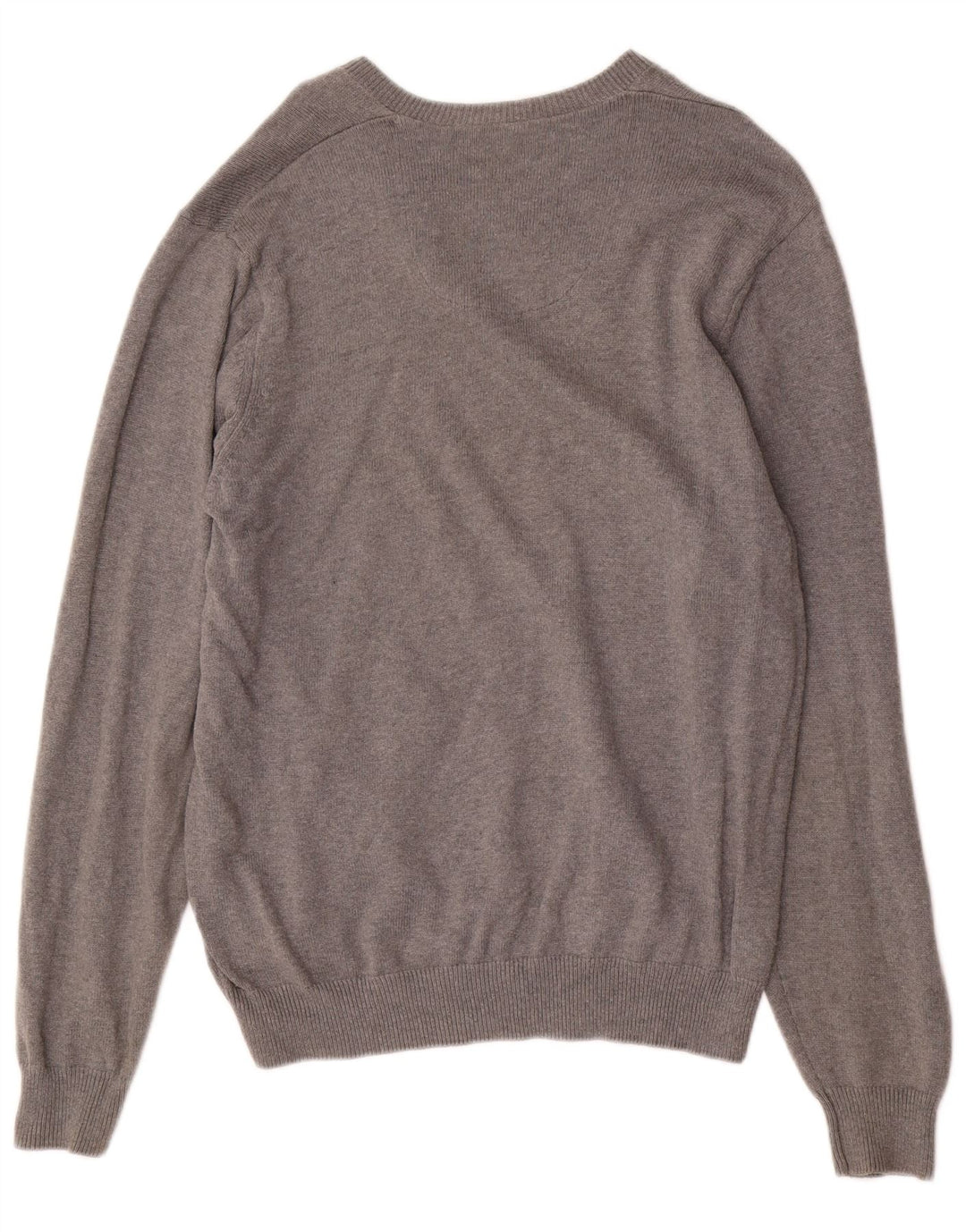 Maglione da uomo Marks & Spencer con scollo a V blu Harbour in cotone grigio medio