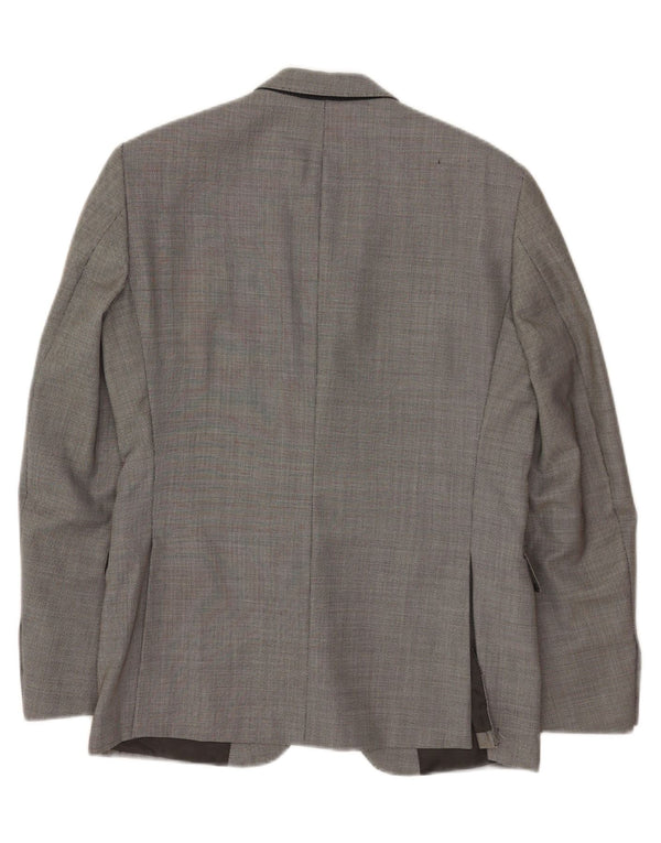 Giacca blazer slim da uomo a 2 bottoni Cerruti 1881 IT 50 Large in lana vergine grigia