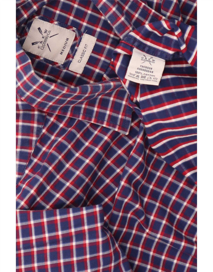 Crew Clothing Camicia da uomo in flanella dal taglio classico, cotone medio a quadri blu navy