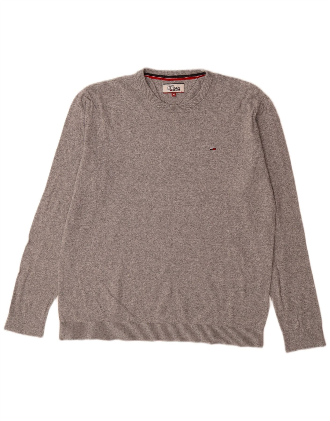 Maglione maglione girocollo da uomo Tommy Hilfiger in cotone grigio medio
