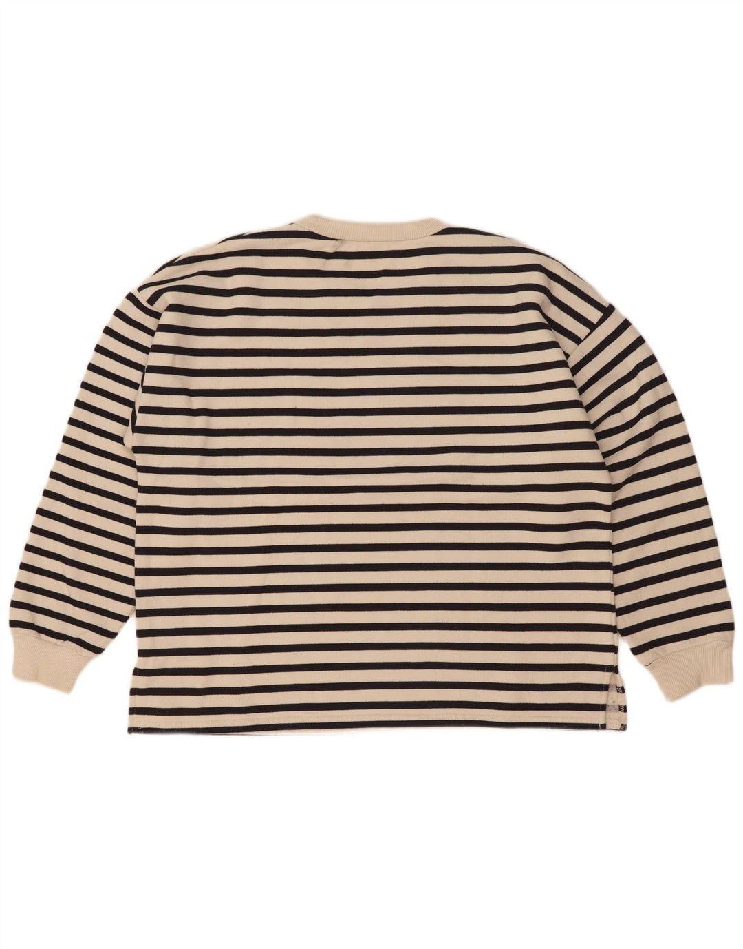 Felpa oversize da donna Zara UK 14 media a righe bianco sporco