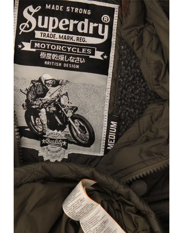 Giacca trapuntata da uomo Superdry UK 38 poliestere kaki medio